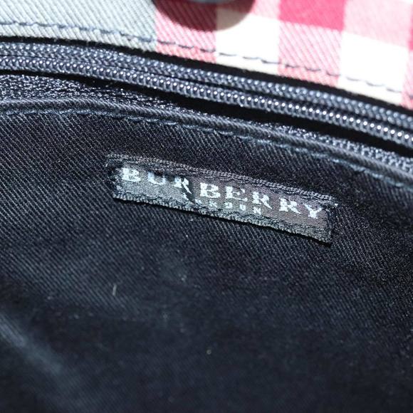 BURBERRY Nova Check Hand Bag Canvas Red Auth 81671 - Picture 10 of 16